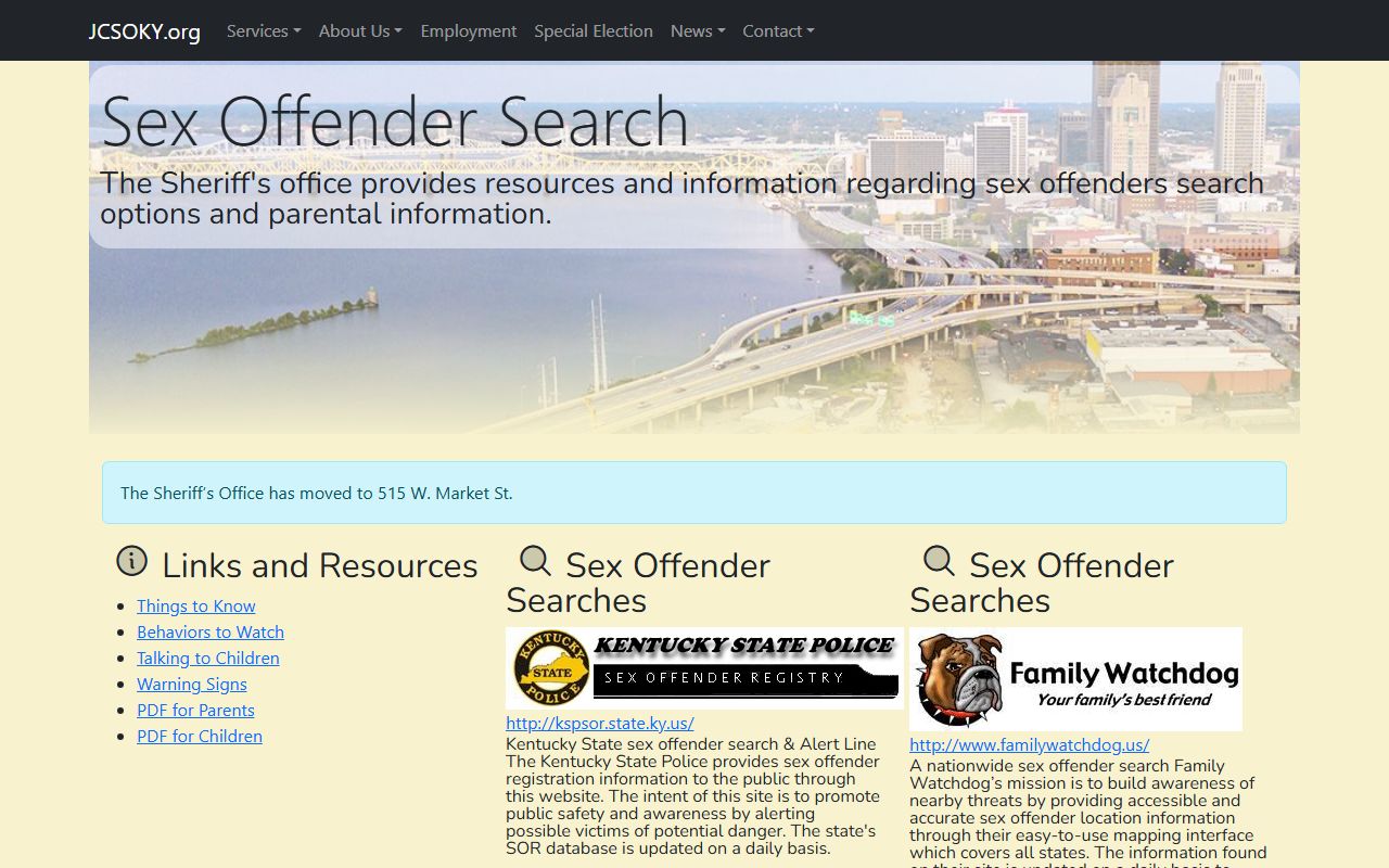 Jefferson County Sheriff's Office sex offender registry information