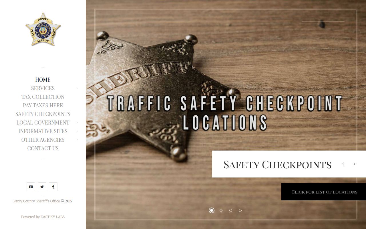 Perry County Sheriff's Office main website with public safety resources