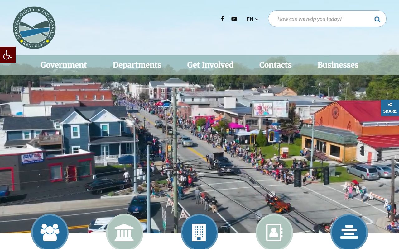 Spencer County Government building in Taylorsville